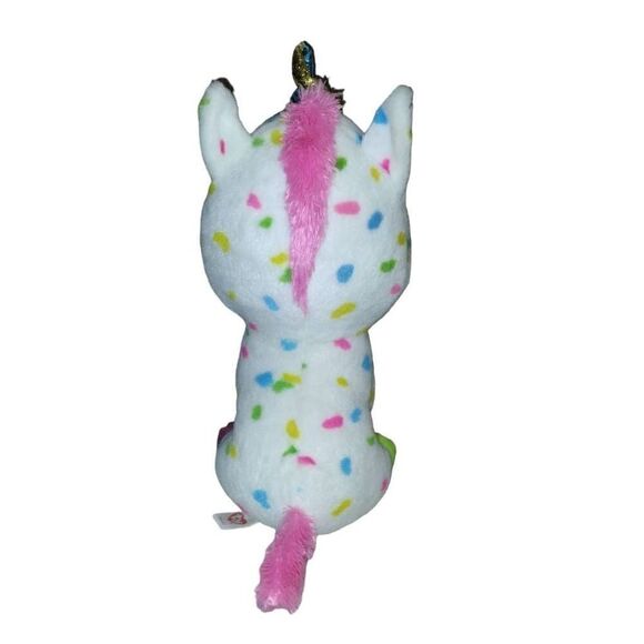 Ty Harmonie Unicorn Beanie Boo Stuffed Plush Toy Big Sparkly Eyes Rainbow 10" - Picture 4 of 6